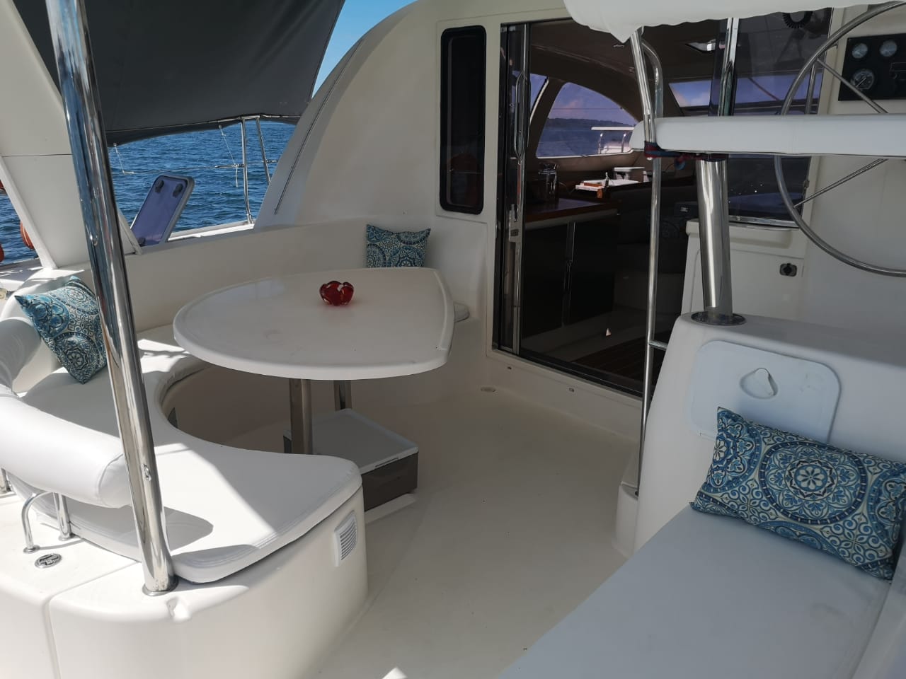 Aventura, our original catamaran — spacious, comfortable, ready for anything.
