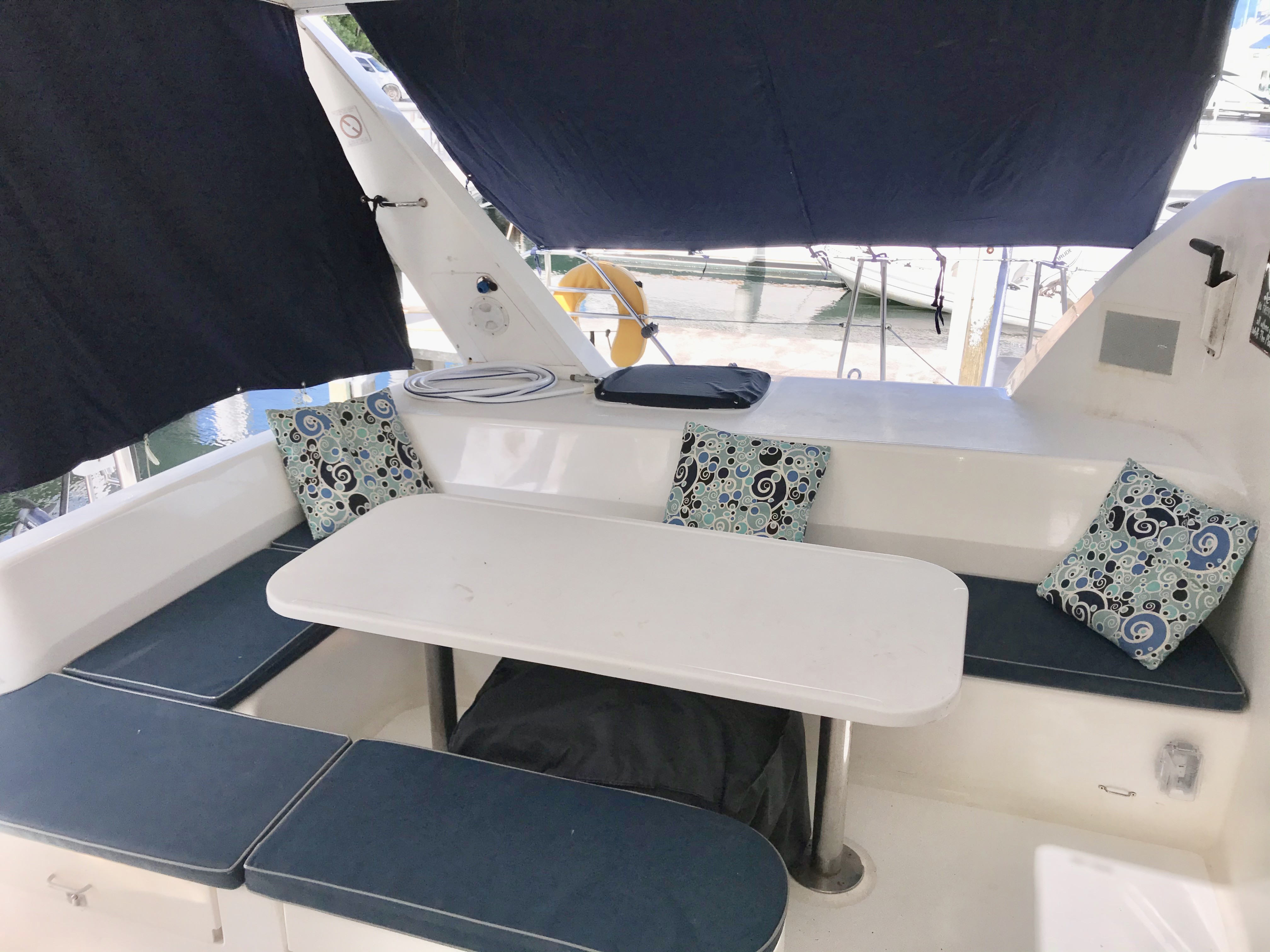 Exta Sea's aft cockpit lounge